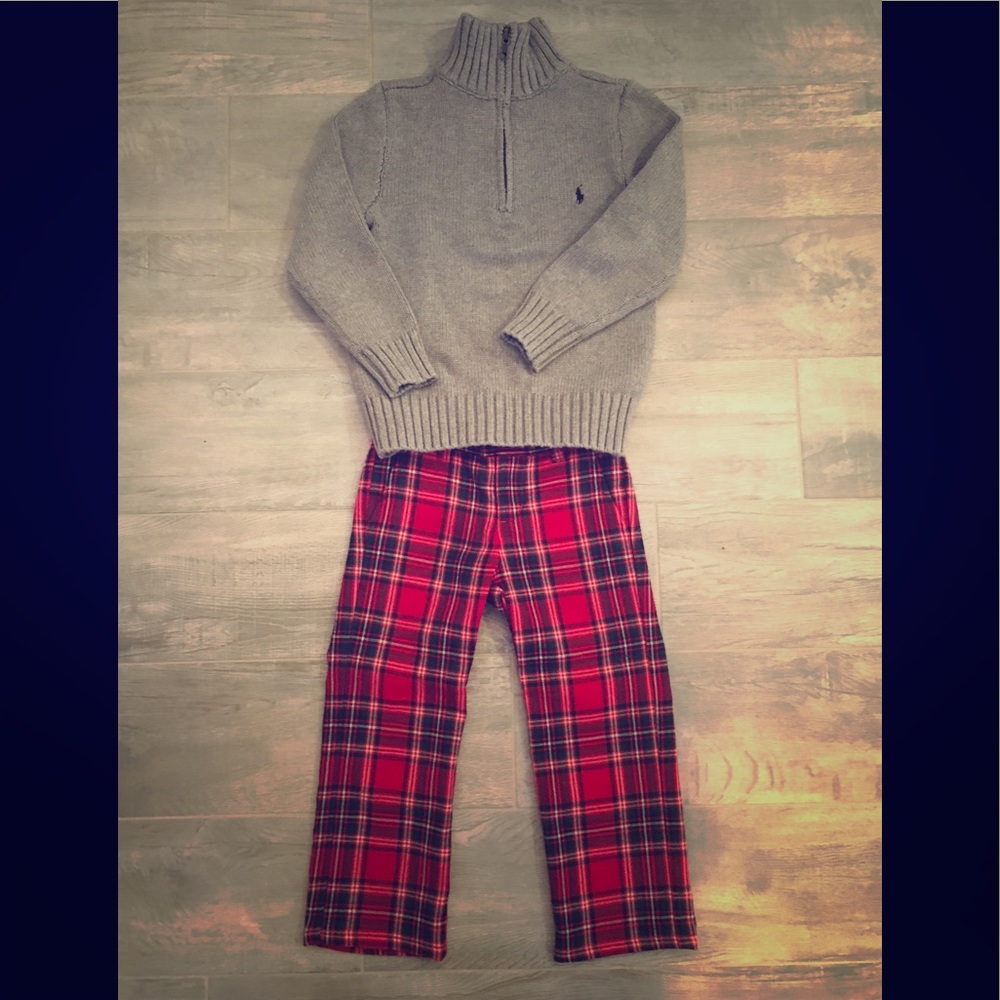 Janie & Jack boys wool plaid holiday pants