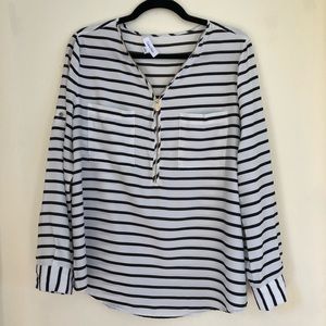 Calvin Klein striped black and white shirt, large