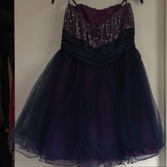 Purple and blue prom dress - Picture 4 of 8