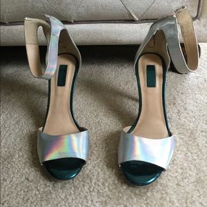 Top shop silver iridescent sandals