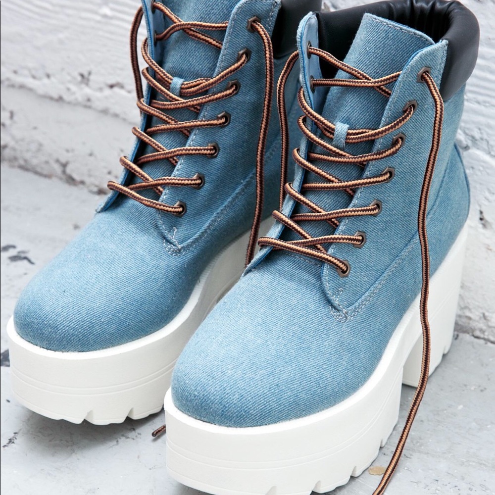 Denim Ryder Platform Boots