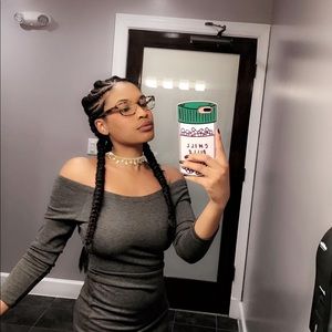 Grey off the shoulder Maxi zara dress