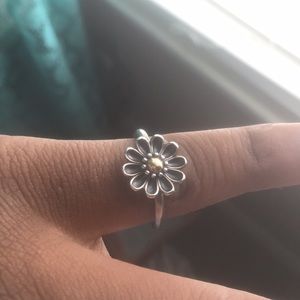 Pandora Sterling Silver & 14k Daisy Ring