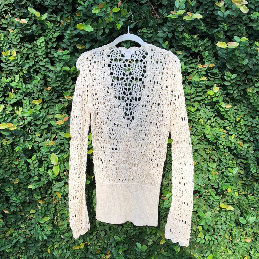 Sundance catalog woman’s crochet sweater