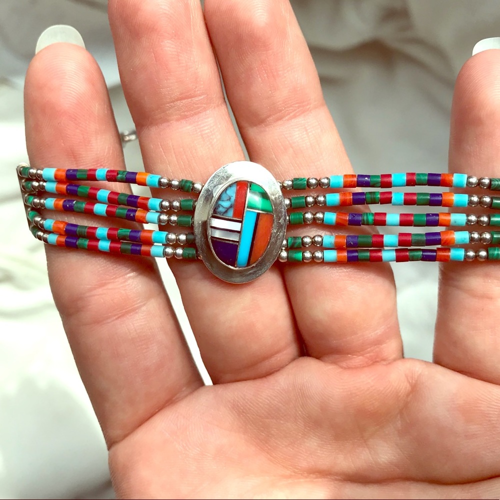 Southwestern style sterling bracelet