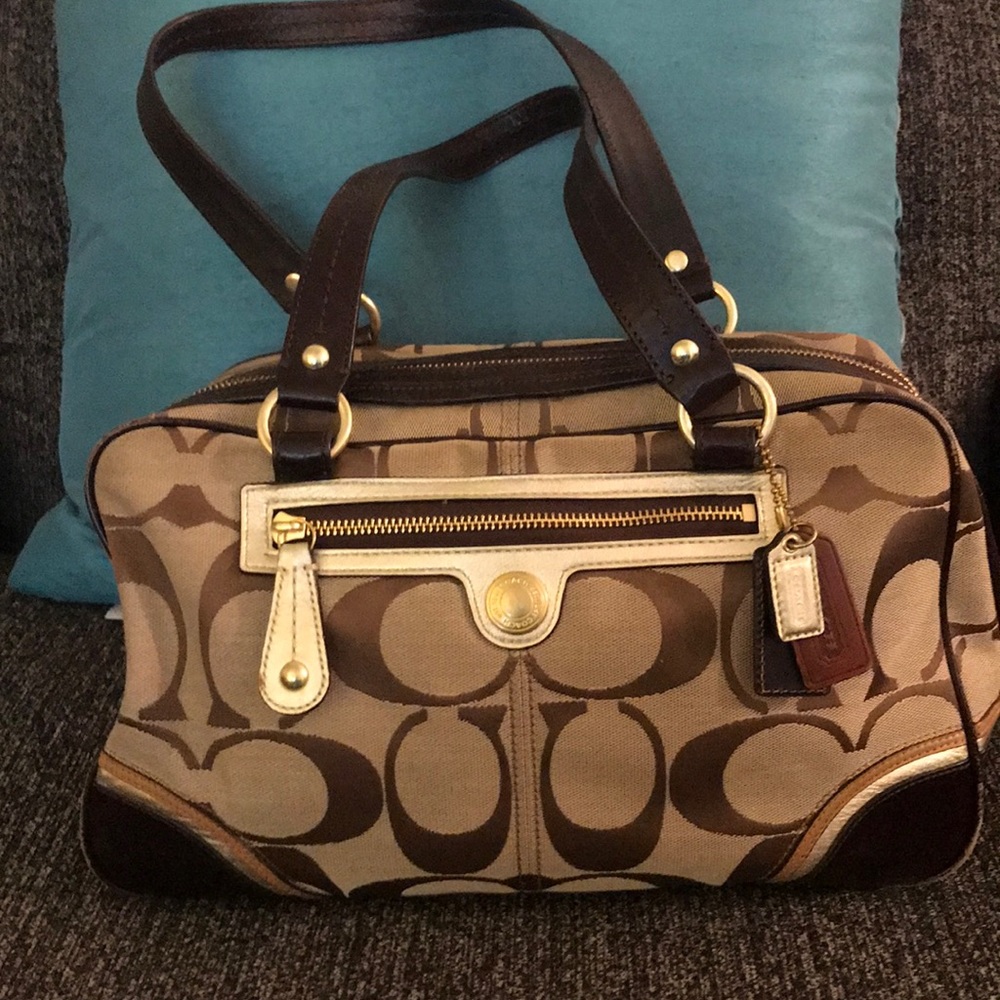 Signature Fabric and leather Coach Bag