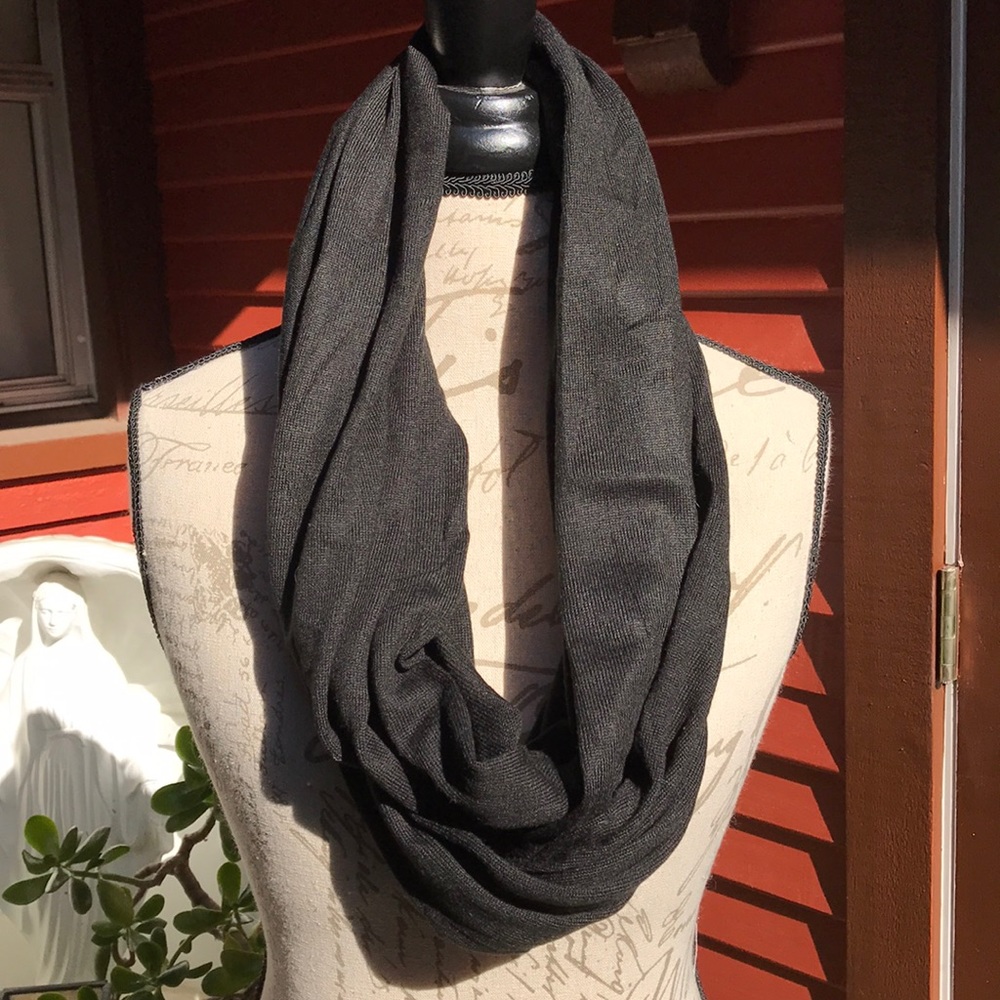 Black infinity knit scarf