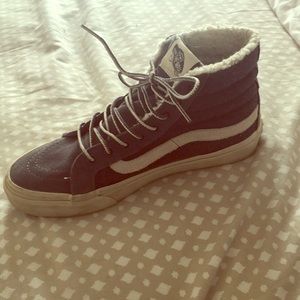 Hightop Dark Grey Vans with Fur Lining
