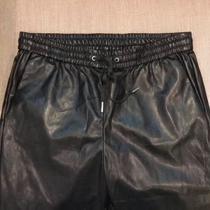 H & M faux leather joggers