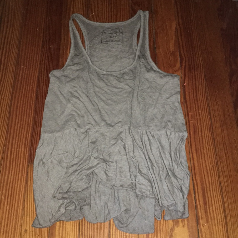 Free People Gray Flowy Tank Top