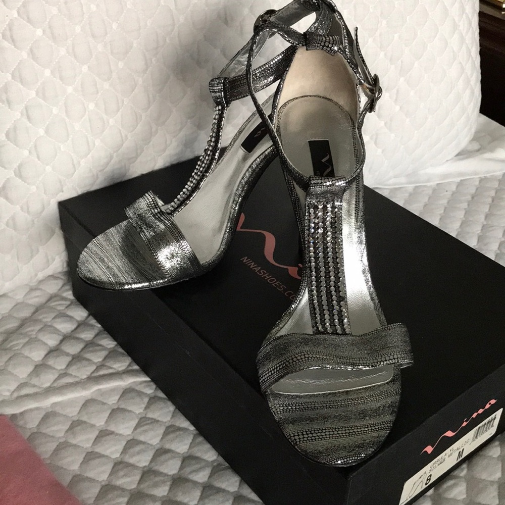 Nino Crystal T-Strap heels
