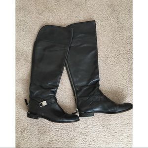 Coach Black Leather Over the Knee Boots