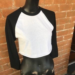 American Apparel 50/50 cropped 3/4 sleeve tee