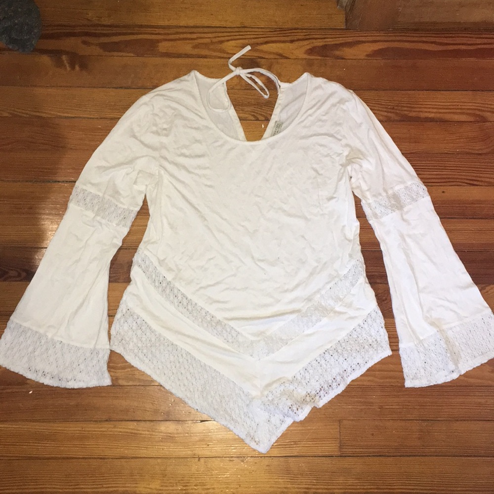 Long Sleeve Flowy White Shirt