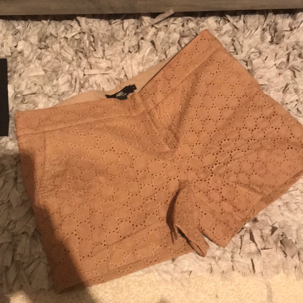 Caramel colored laced shorts