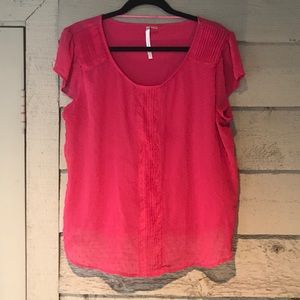 Lauren Conrad Pink Short Sleeve Blouse