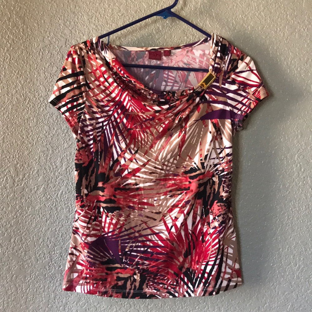 Slinky cowl neck dressy T-Shirt