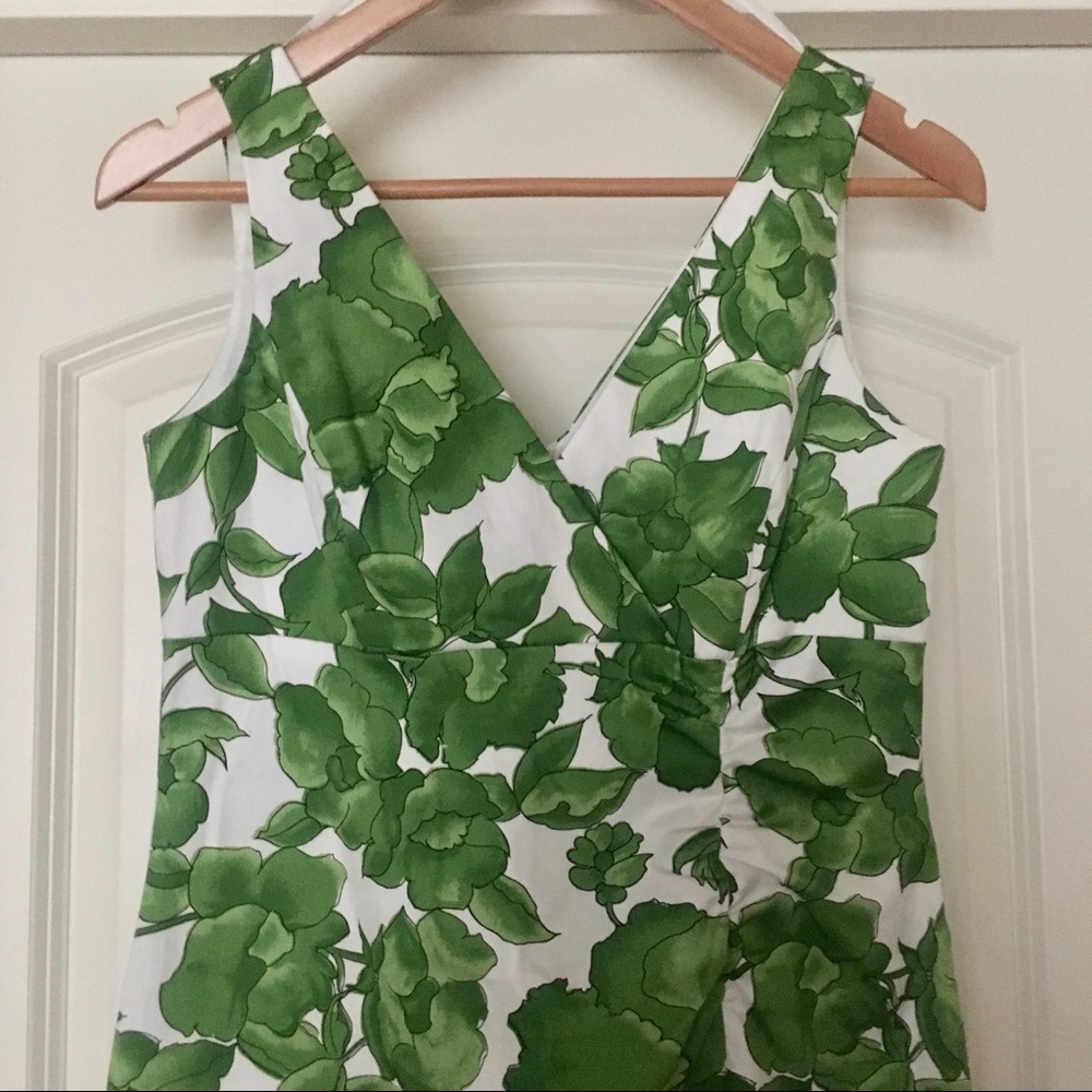 Casual Green and White Floral Dress