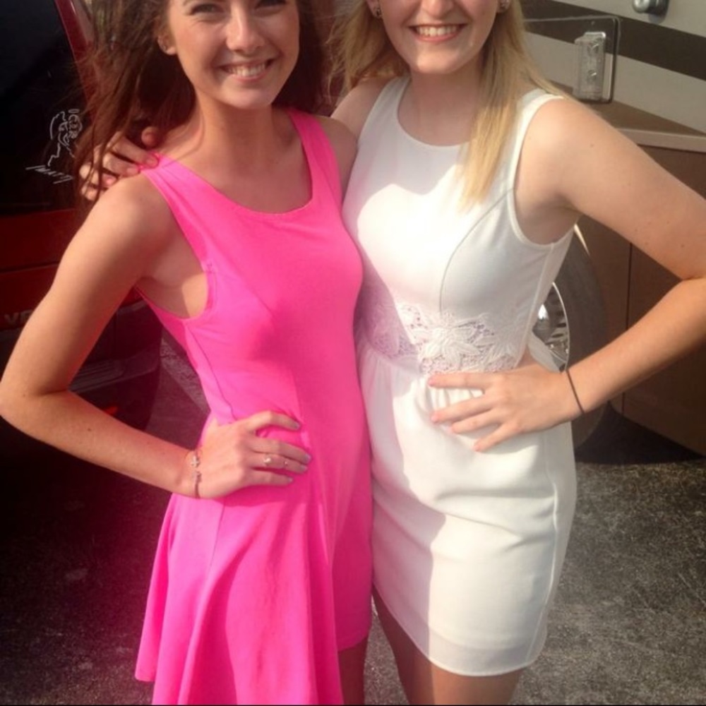 hot pink shift dress