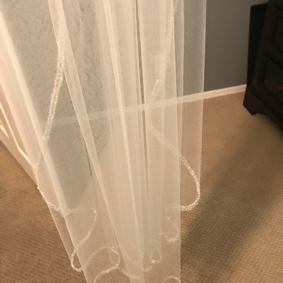 Beaded wedding veil