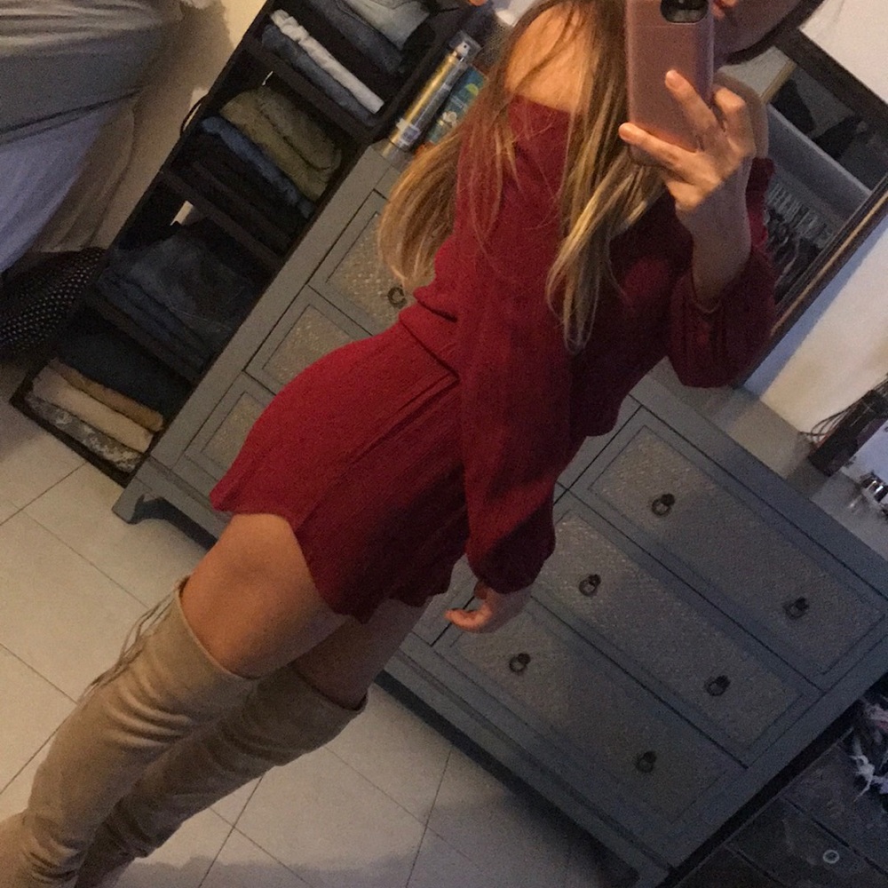 Garnet off the shoulder romper