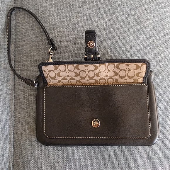 Black Coach wristlet, gently used, leather - Picture 3 of 4