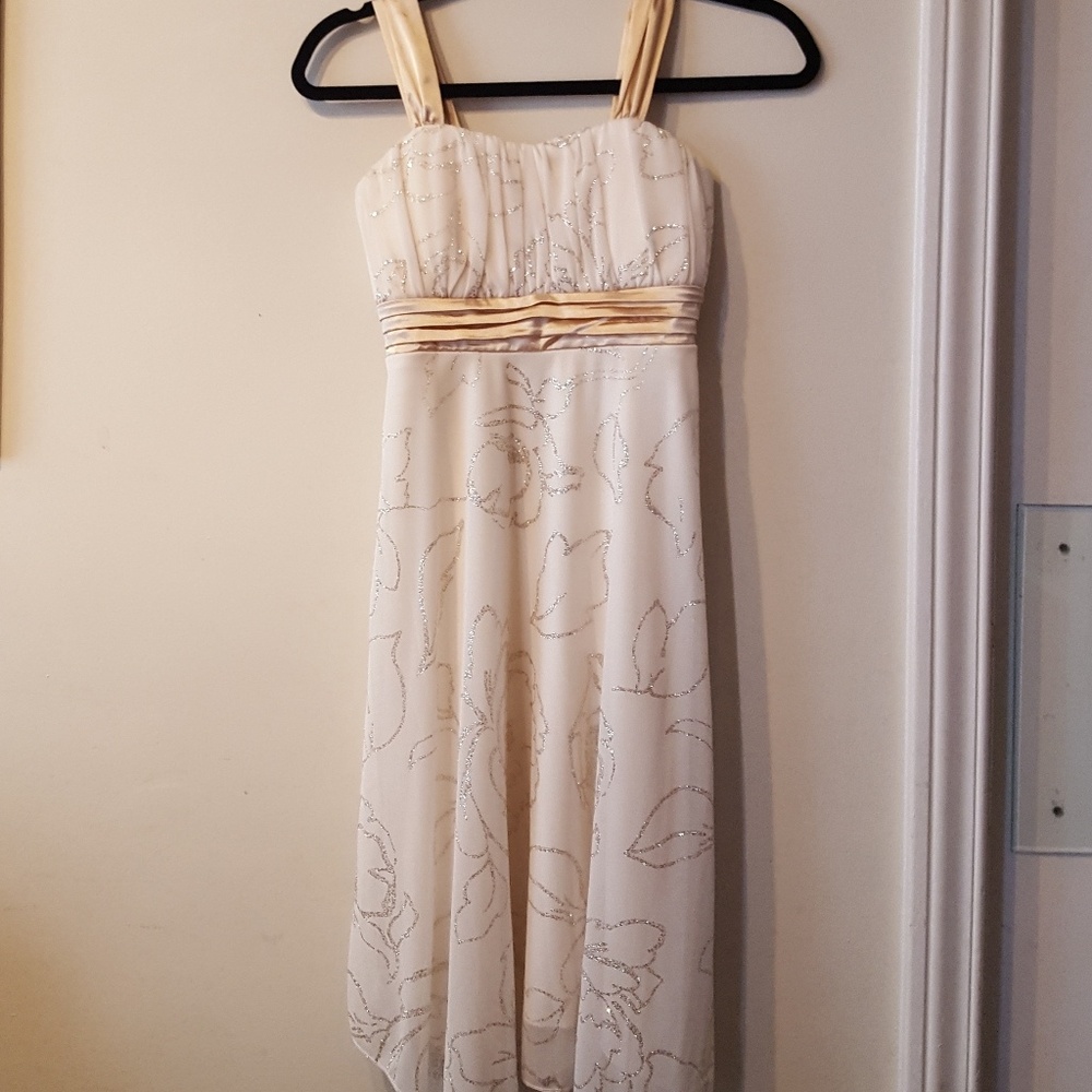 Cream colored Dress with sparkly roses
