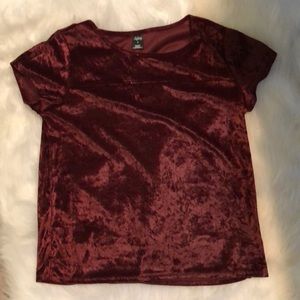 Wine colored velvet short sleeve women’s shirt new