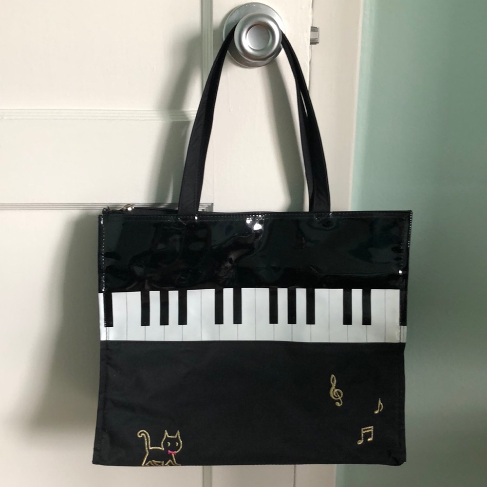 Cat piano tote bag (Japan)