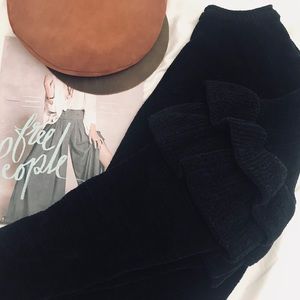 ZARA Chenille Knit Sweater with Ruffle Sleeves