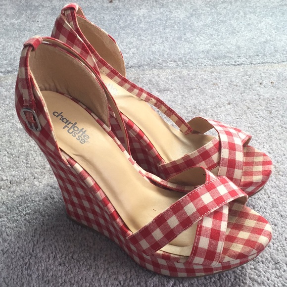 Gingham wedges Clearance