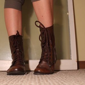 steve madden brown combat boots