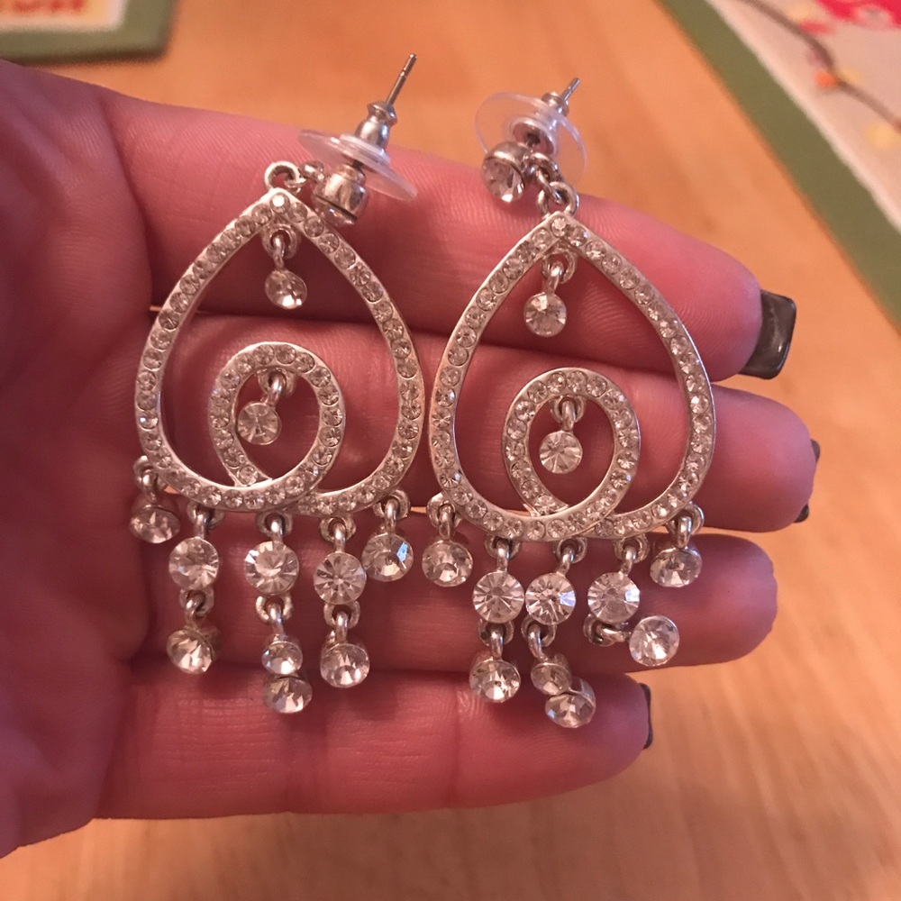 Costume diamond dangly earrings