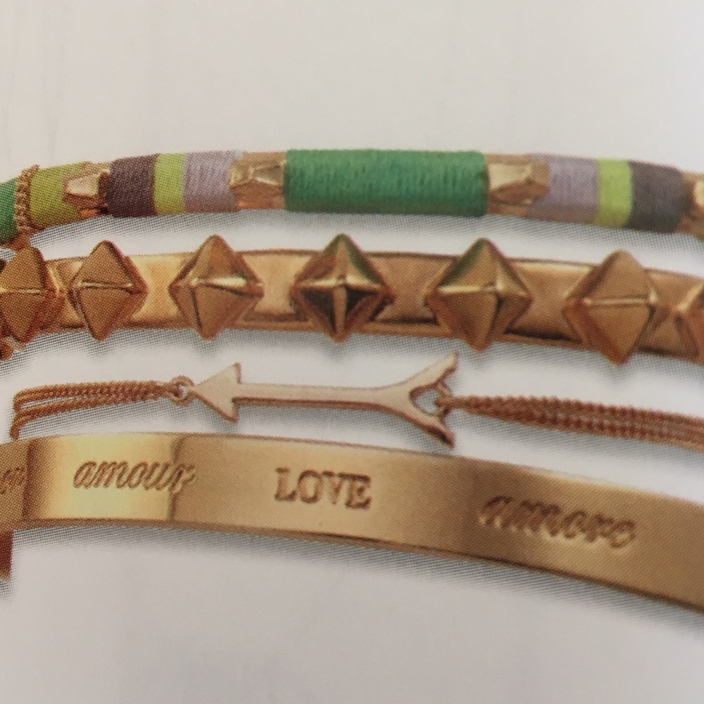 Great spring color and gold studded cuff