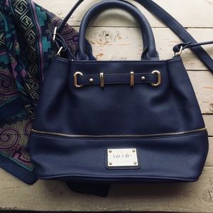 Nicole Miller Purple & Gold Purse