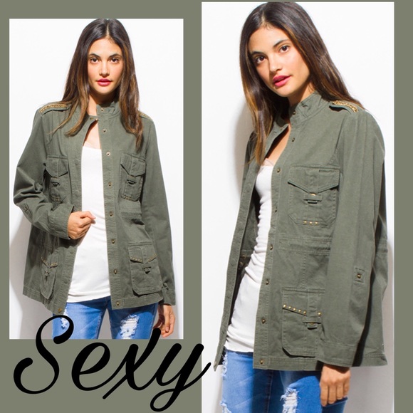 ⬇️Price Drop Studded Anorak Lace up Cargo Military - Picture 3 of 4