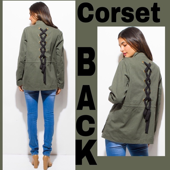 ⬇️Price Drop Studded Anorak Lace up Cargo Military - Picture 2 of 4