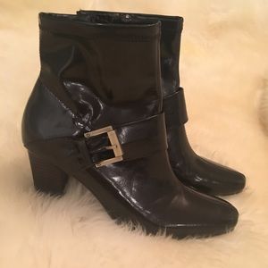Etienne Aigner brown leather booties, size 7.5