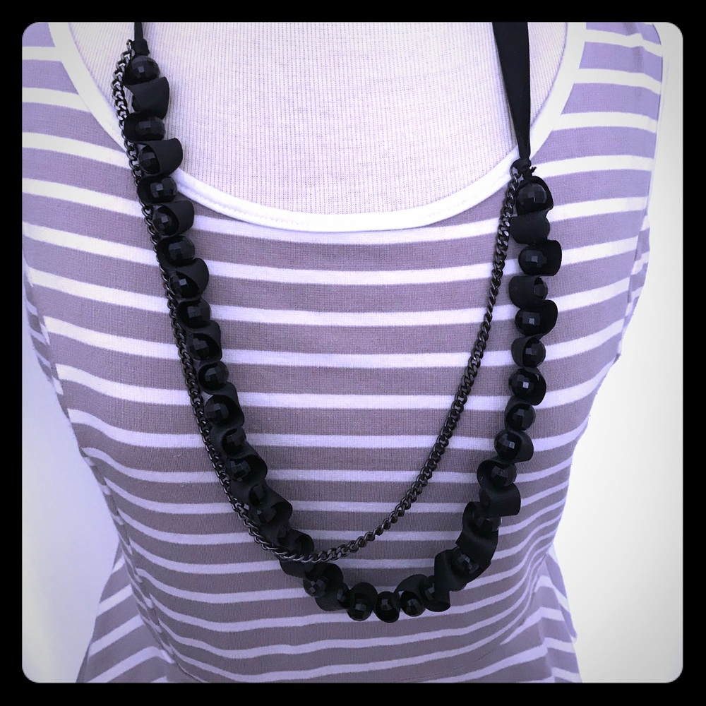 Black on black necklace