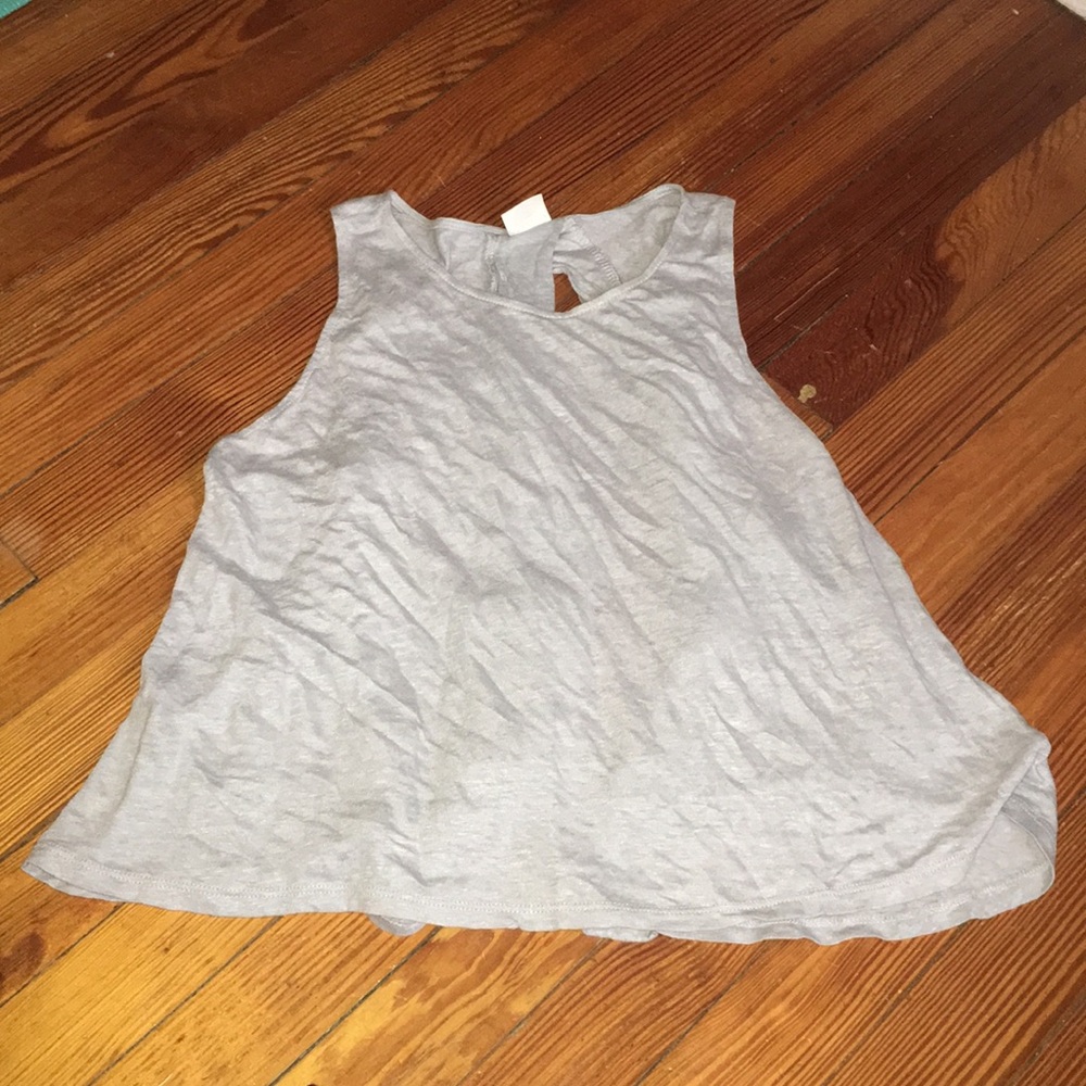 Gray Open Back Tank Top