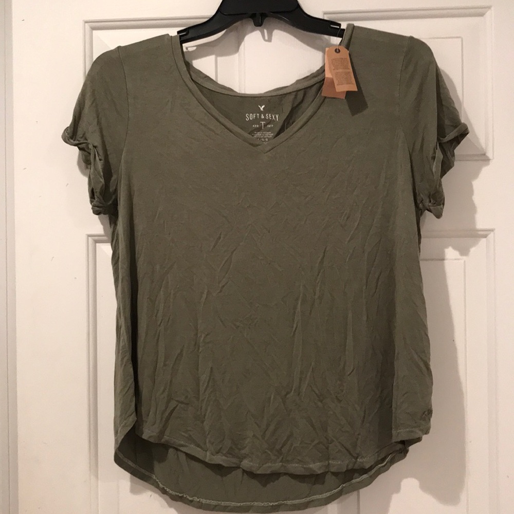 American Eagle Soft and Sexy Army Green Shirt