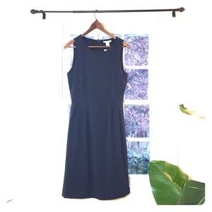 Sleeveless Midi Navy Blue Pleated H&M Dress