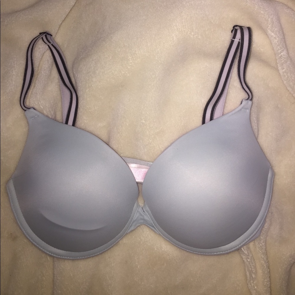 VS Pink Baby Blue Push-Up Bra