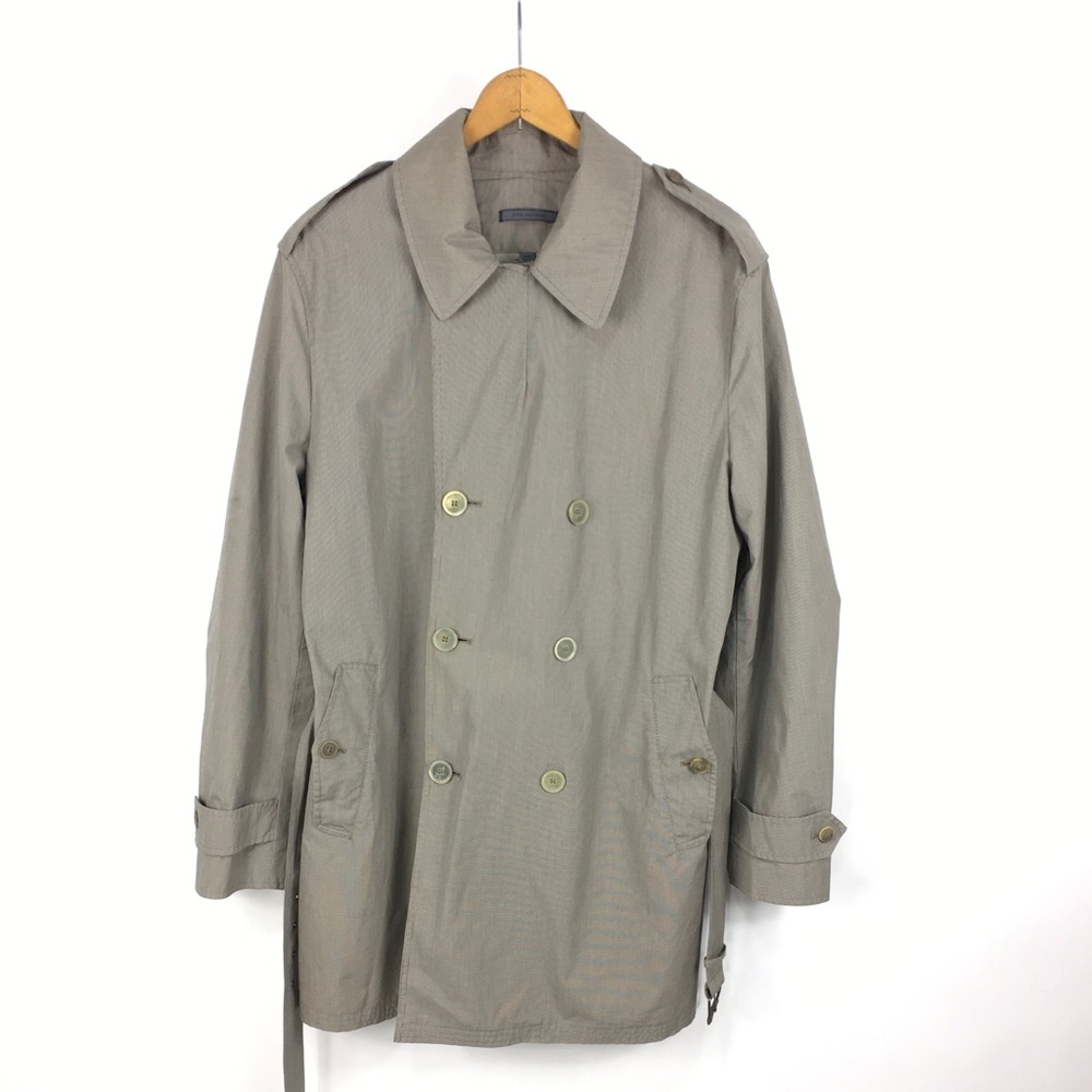 John Varvatos Gray Trench Coat Rain Jacket $1195