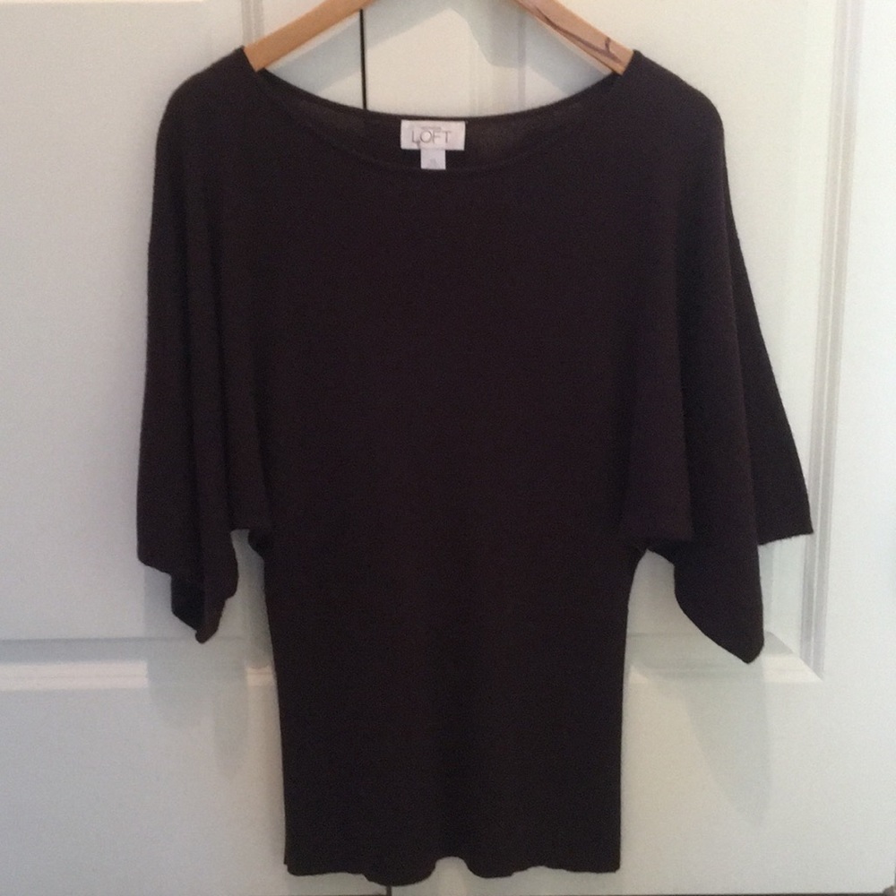 Ann Taylor Loft wine color wool top
