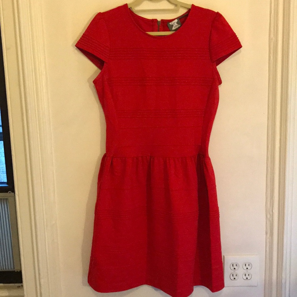 Red to the knee dress