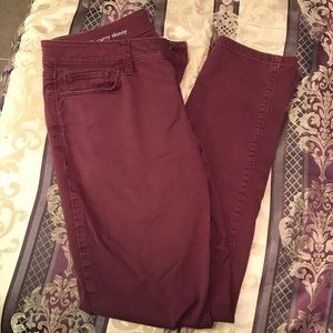 Ann Taylor LOFT Curvy Skinny Maroon Jeans