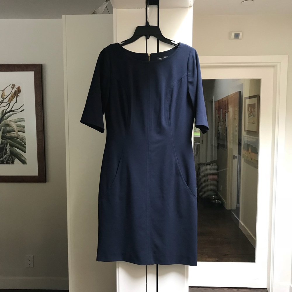 Tahari Navy Dress