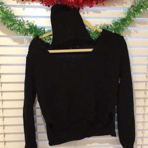 cropped turtle neck sweater