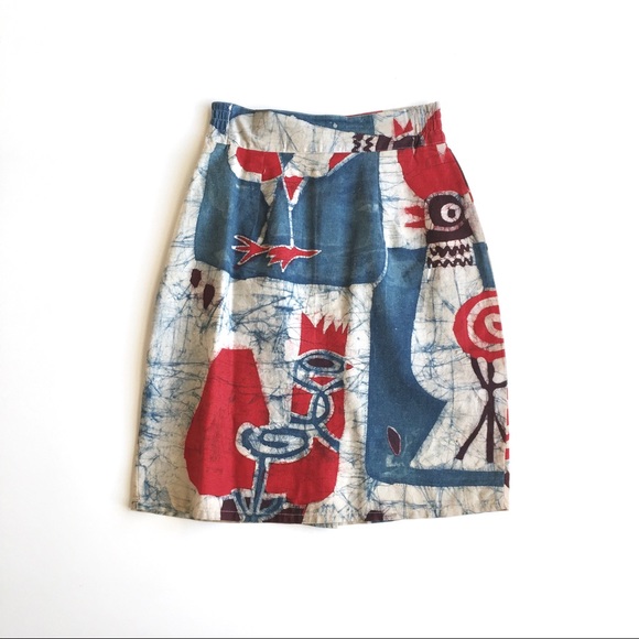 Vintage Dresses & Skirts - Vintage Handmade "Phoenix" Dyed Pencil Skirt, XS/S